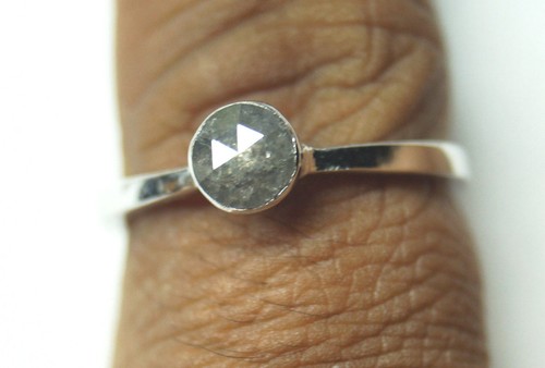 Bague diamant taille rose - , gris