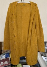 Gilet long femme taille 38, marque Zeeman, couleur moutarde, acrylique lurex