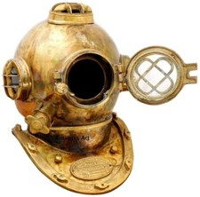 18 " Ancien Plongée Marine Plongée Divers Casque US Marine Mark V Taille Réelle