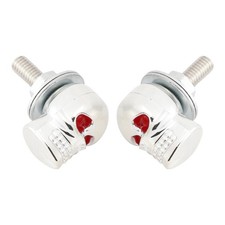 Paire Vis Plaque Immatriculation Moto Et Écrous Plastique argent Crâne Custom'