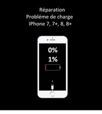REPARATION CARTE MERE IPHONE 7, 7+, 8, 8+. problème de charge 0% 1%