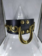 Collier ras de cou anneau cuir