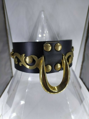 Collier ras cou anneau cuir - ras, de