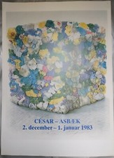 CESAR BALDACCINI affiche "COMPRESSION" originale danoise exposition 1982