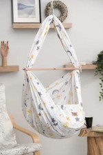BERCEAU SUSPENDU Bébé HAMAC 0-15 kg lavable Set Complet cœurs étoiles blanc