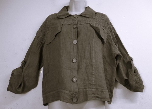 Lagenlook veste boho lin - lagenlook,