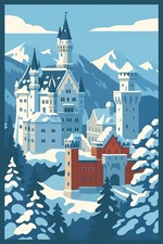 POSTER AFFICHE Neuschwanstein Château Bavière