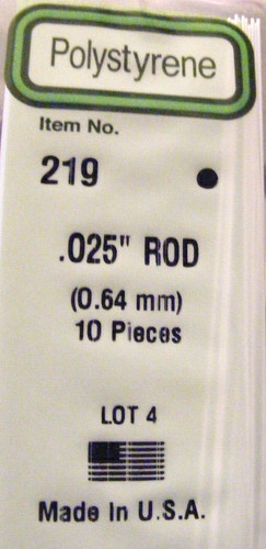 Evergreen 219 styrene rod - #219,