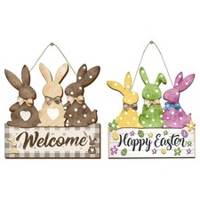 Pâques de porte en bois de