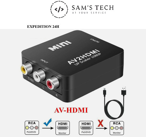 Adaptateur rca vers hdmi - vers,
