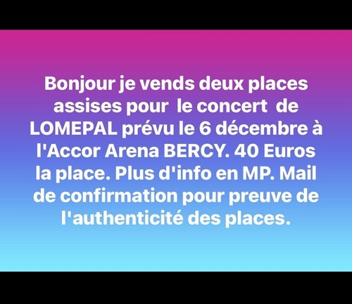 Place concert lomepal bercy - de,