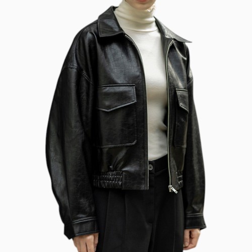 Women black genuine - black, leather