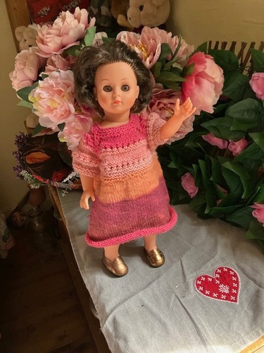 Robe rose orange tricote - rose,