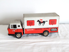 ANCIEN JOUET en Tôle Camion Ecurie Royal Turf Tiercé mécanique JOUSTRA