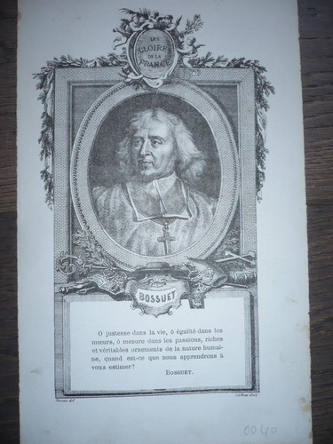 Gravure 19ème siècle bossuet - siÈcle,