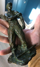 Beau Bronze Patine Verte XXème signé GUERO (XXème Siècle) Mineur style Dalou
