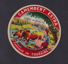 Ancienne  étiquette Fromage France   BN2020039 Camembert Touraine Femme