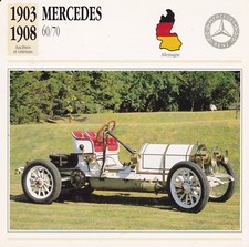 MERCEDES 60/70 - ALLEMAGNE 1903 / 08 - CARTE COLLECTOR VOITURE OLDTIMER