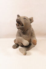 ANCIEN OURS EN BOIS SCULPTE FORET NOIRE YEUX SULFURE EPOQUE FIN XIX ème