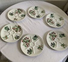 6 Assiettes A Compartiment Porcelaine De Paris Modèle Les Fruits Sauvages 