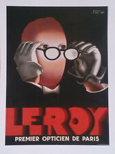 DOCUMENT AFFICHE Art Deco LEROY Opticien  Paul Colin 