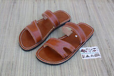Sandales d'été en Cuir Marron Homme et Femme ARTISANAT CONFORT QUALITÉ 36 au 46