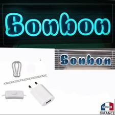 Panneau enseigne lumineuse Neon led à suspendre poser Bonbon stand usb forain