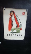 AFFICHE  GRITZNER MACHINE A COUDRE JOLIE FEMME ANNEES 1955 ENV