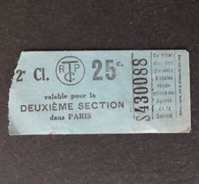Ancien ticket PARIS Tramway