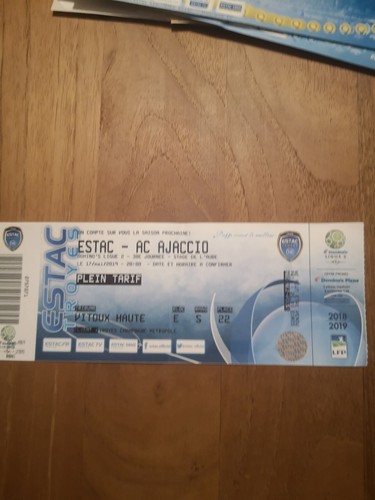 Billet foot estac ajaccio - billet, estac-