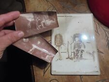 Ancienne Photographie de Famille :Enfants et Tricycle Cheval en Bois à Roulette 