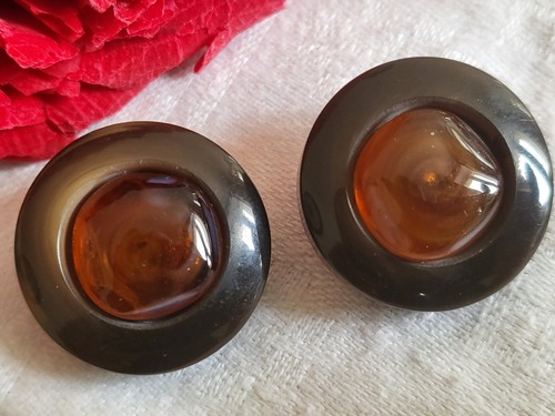Duo boutons vintage - , marron