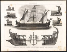 1875 Gravure originale Marine