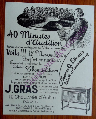 Publicité ancienne disque - ancienne,