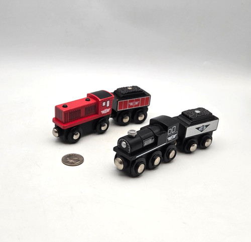 Wooden train engine tender - wooden,