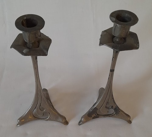 Paire bougeoirs art nouveau - paire,