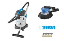Fervi Ponceuse Rotorbital Pneumatique + Aspirateur 30 Litres 220V