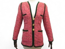 NEUF RARE VESTE CHANEL HAUTE COUTURE TWEED ET VELOURS S 36 ROSE NEW JACKET 7000€