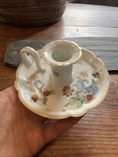 Passe Couloir & Bougeoir Porcelaine Peinte Haviland Limoges Cathay Candelstick