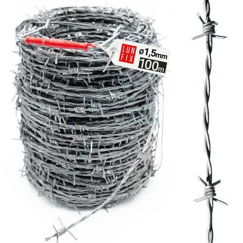 Fil barbelé 100m fer - barbelé,