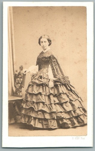 Cdv 1860 femme - cdv, crinoline