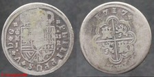 Espagne, PHILIPPE V 2 reales 1717 MJ, Madrid,TB-