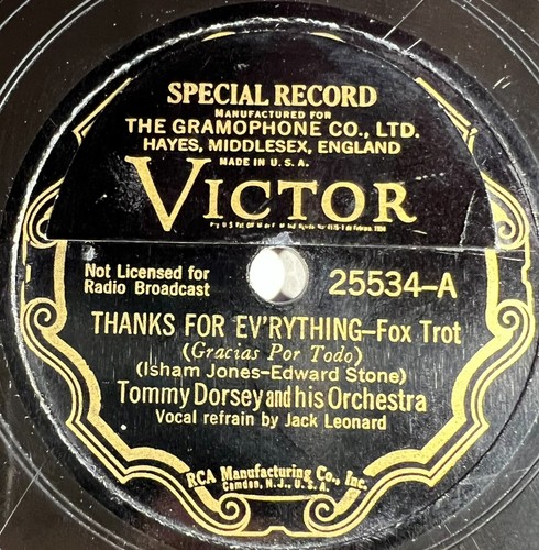 Tommy dorsey thanks for - tommy,