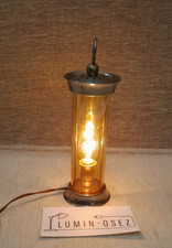 Lampe Lanterne a poser Laiton et verre Vintage CIRCA 1960-70