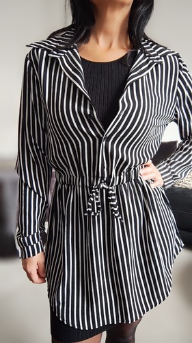 Chemise tunique noire blanc