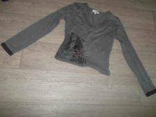 Tee shirt ELITE gris et sigle paillettes taille XL TBE