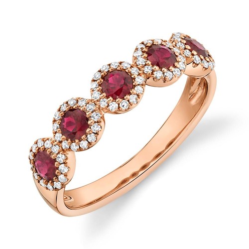 14k rose rubis bague - rubis,
