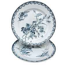2 assiettes Pexonne Fleurs de Champs FF Fenal Frères Faïence Terre de Fer 22 cm