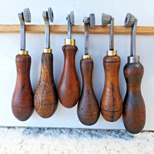OUTIL ANCIEN - 6 ROULETTES A DEVANT - BOURRELIER CORDONNIER SELLIER