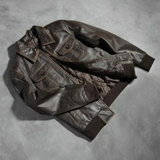 Blouson motard bomber en cuir